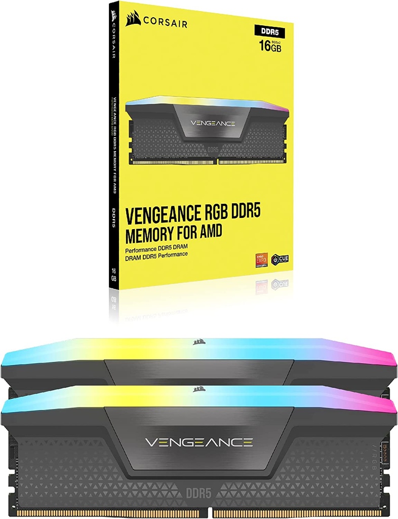 DDR5, 5200MHZ 32GB 2X16GB DIMM, UNBUFFERED, 40-40-40-77, XMP 3.0, VENGEANCE RGB DDR5 BLACK HEATSPREA