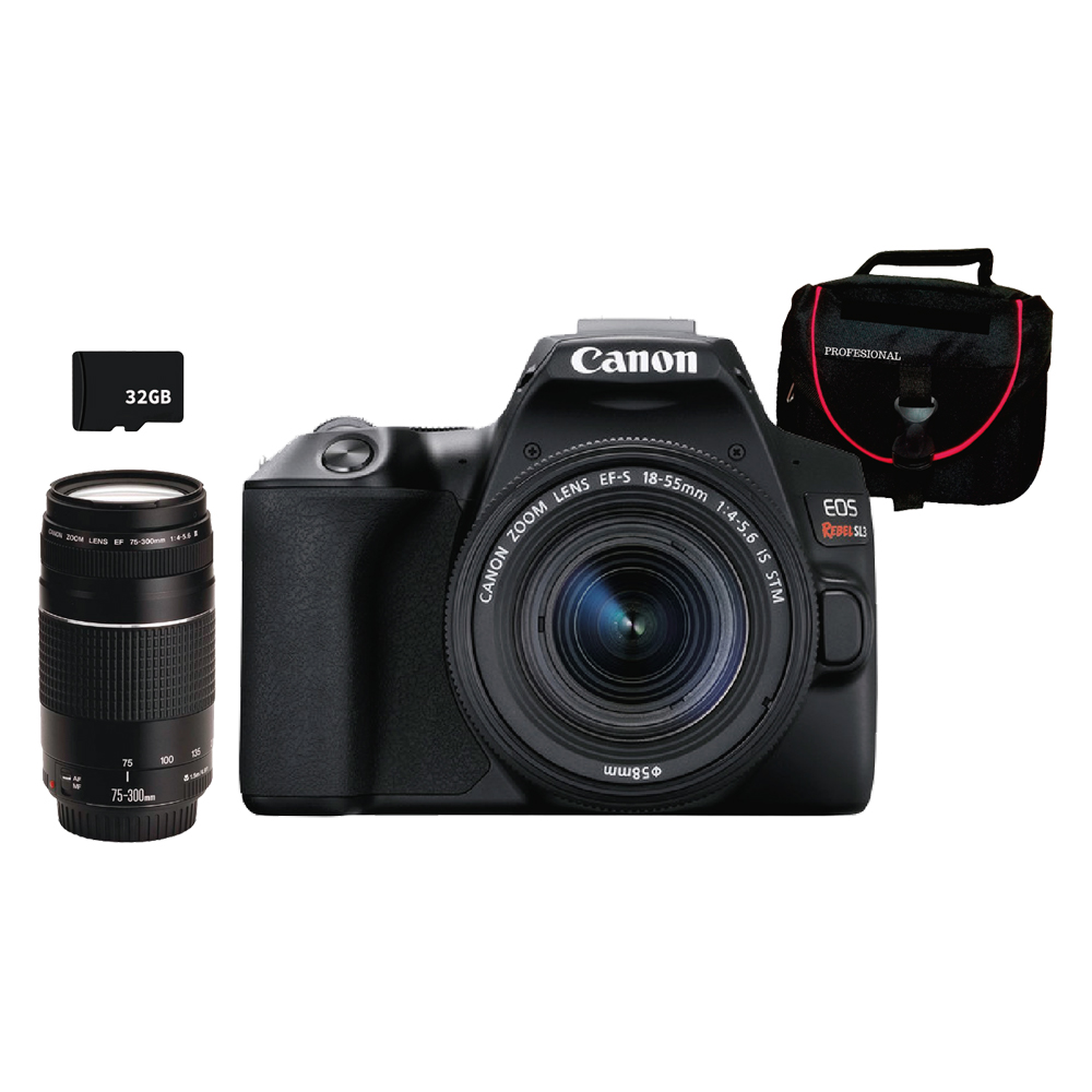 [FOGCAV3453C002AAC] COMBO 58 SL3 + EF-S 18-55 MM DC III+EF-75-300+ MEMORIA 32GB+MALETIN
