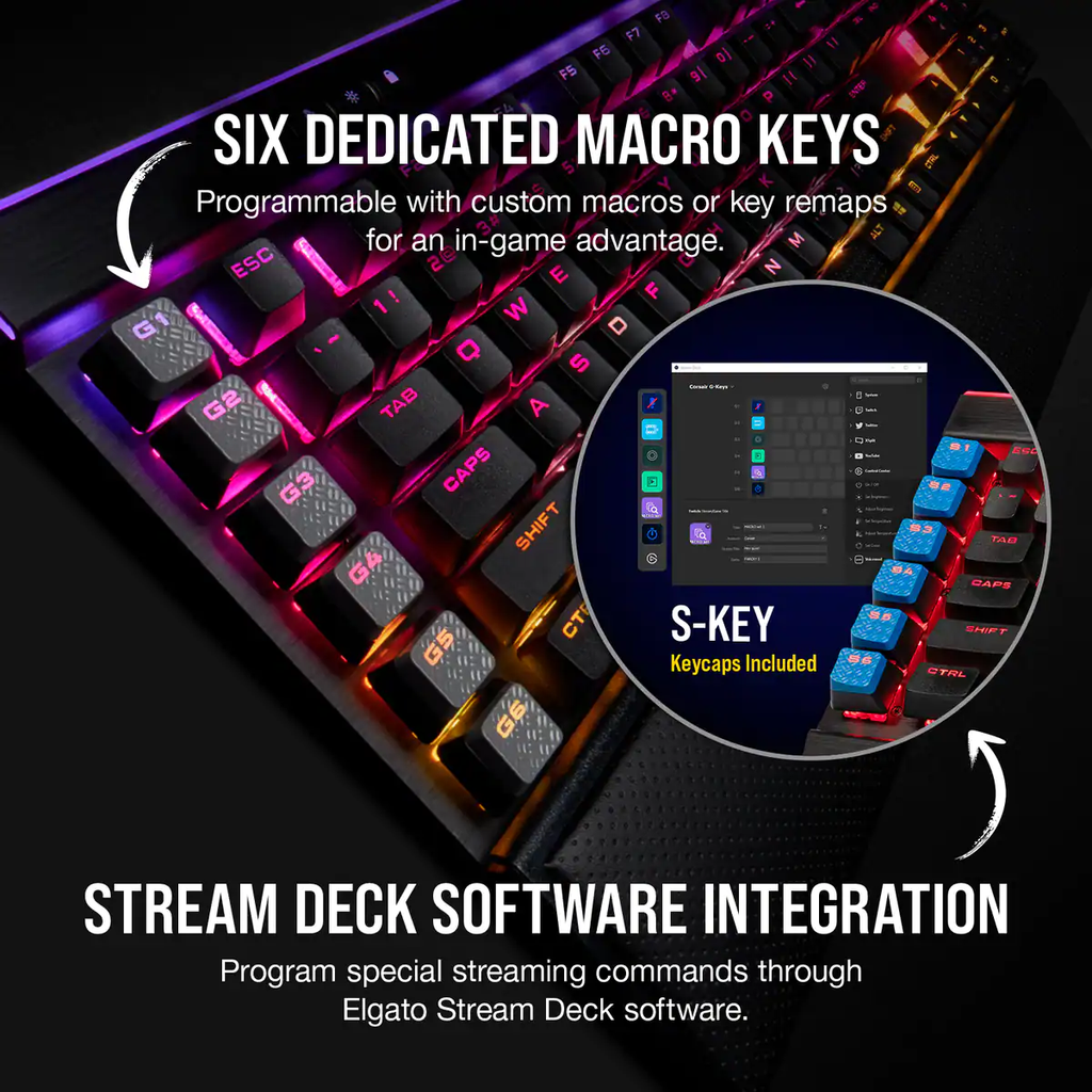 CORSAIR GAMING K95 PLATINUM XT RGB MECHANICAL GAMING KEYBOARD, BACKLIT MULTICOLOR LED, CHERRY MX SPE