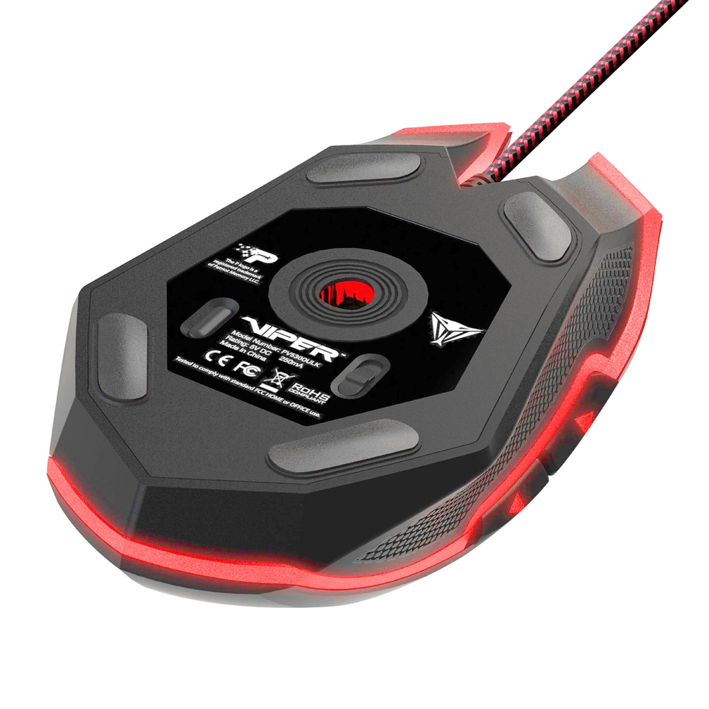 MOUSE GAMING PATRIOT VIPER V530 LED, C/ CABLE USB, 4000 DPI, 7 BT