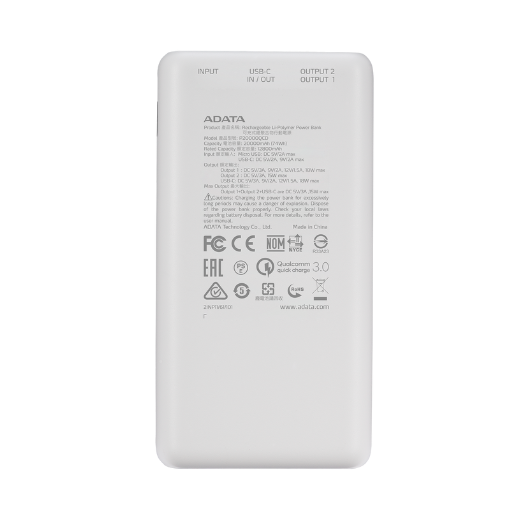 BATERÍA EXTERNA P20000QCD WHITE