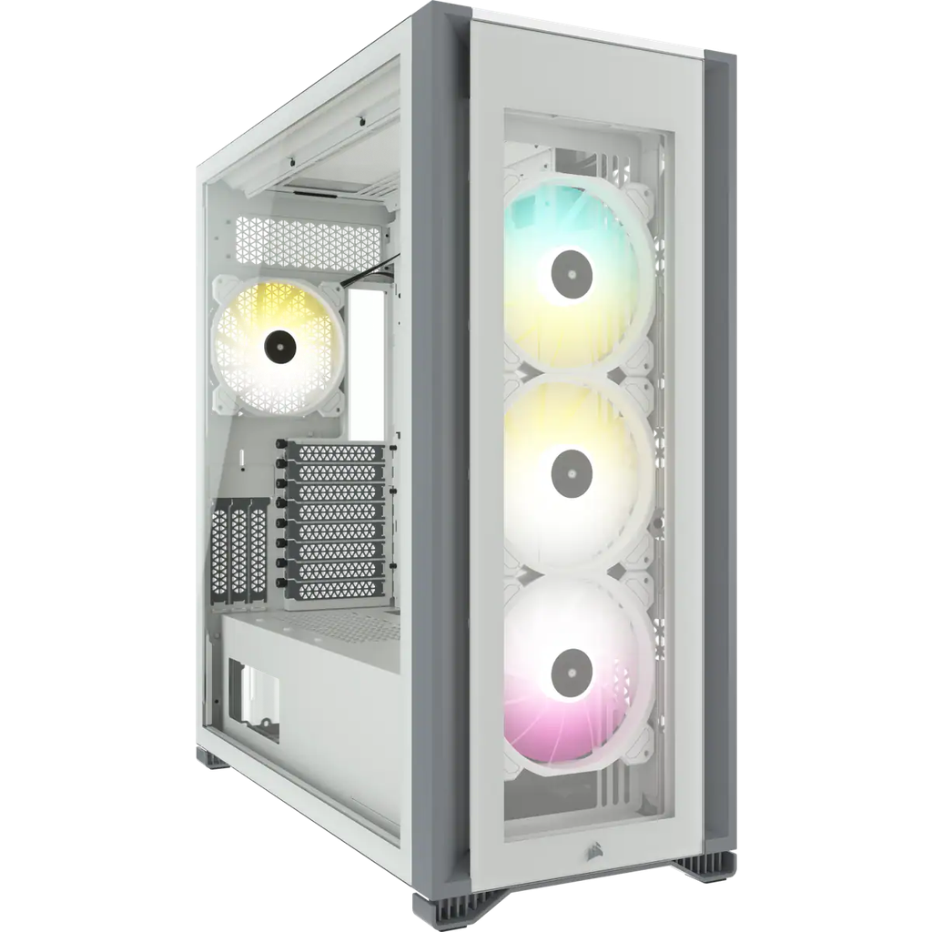 CASE FULL TOWER CORSAIR ICUE 7000X RGB, WHITE, S/FUENTE, VIDRIO TEMPLADO, 4FAN- 120 RGB.