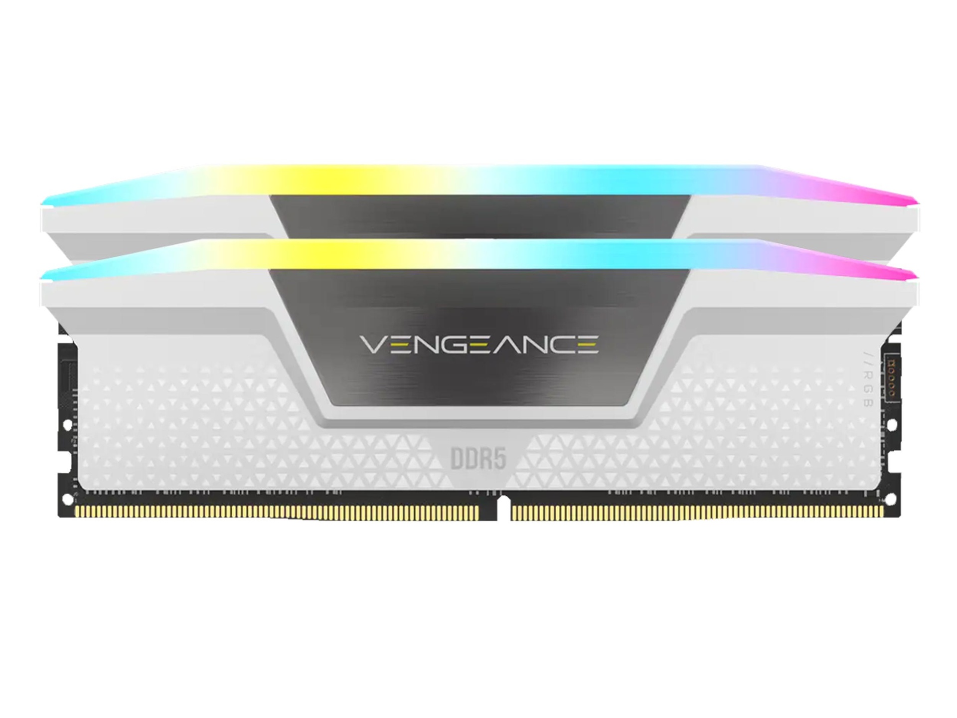 [COACRVCMH32GX5M2B5200C40W] DDR5, 5200MHZ 32GB 2X16GB DIMM, UNBUFFERED, 40-40-40-77, XMP 3.0, VENGEANCE RGB DDR5 WHITE HEATSPREA