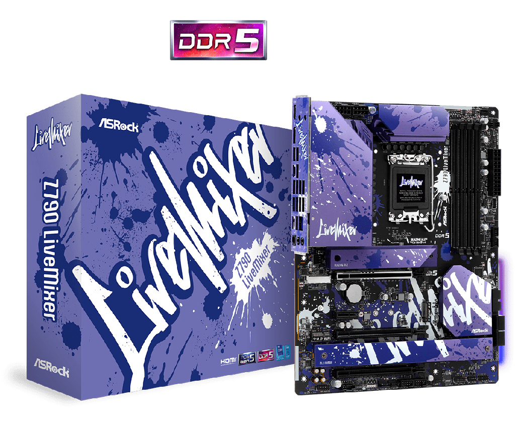 PLACA ASROCK Z790 LIVEMIXER, LGA 1700, DDR5 7200MHZ (OC), M.2 (PCIE GEN5X4), PCIE 5.0, ATX.