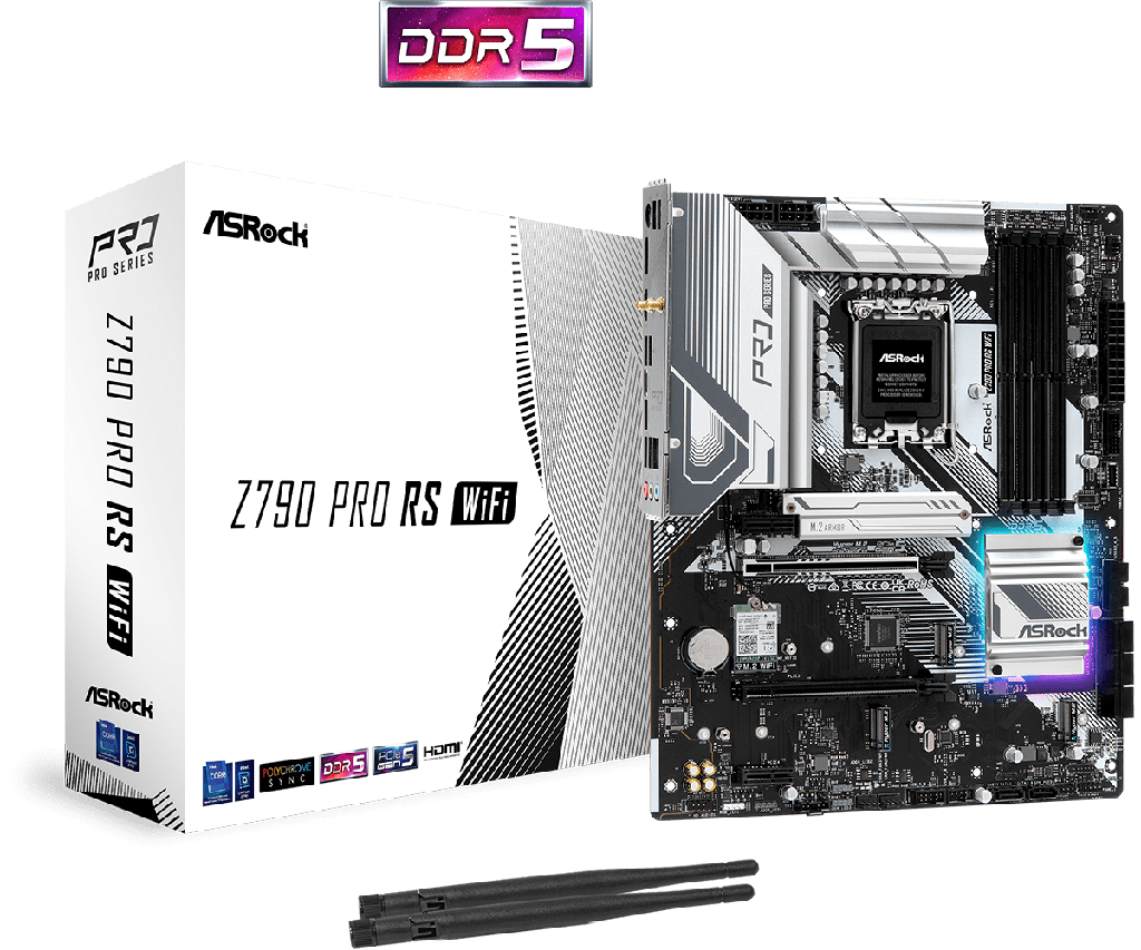 PLACA ASROCK Z790 PRO RS WIFI, LGA 1700, DDR5 7200MHZ (OC), M.2 (PCIE GEN4X4), PCIE 5.0, ATX.
