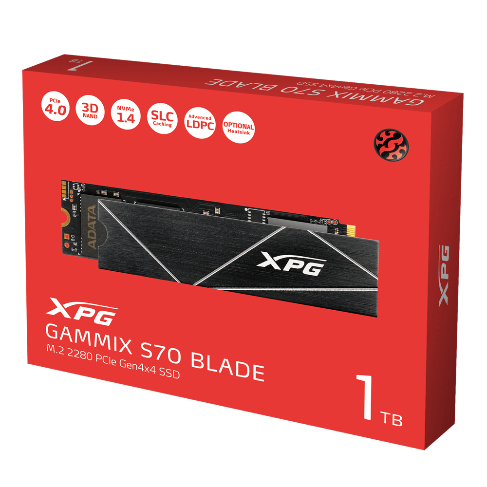 XPG SSD GEN 4X4 2TB PCIE NVME HEATSINK S70 BLADE