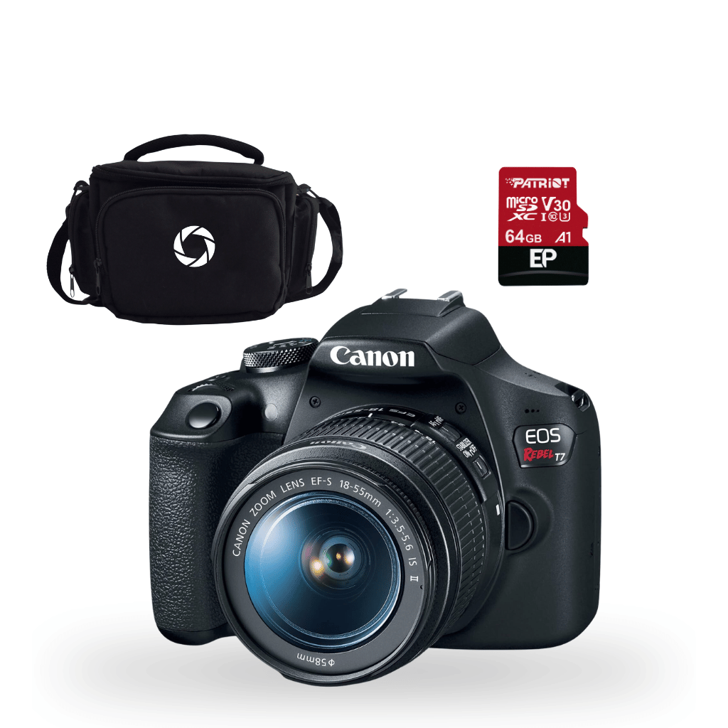 [FOGCAV2727C002AAT7C61] CAMARA DSLR CANON EOS REBEL T7 EF-S 18-55MM IS II + ESTUCHE + MEMORIA (COMBO 61)