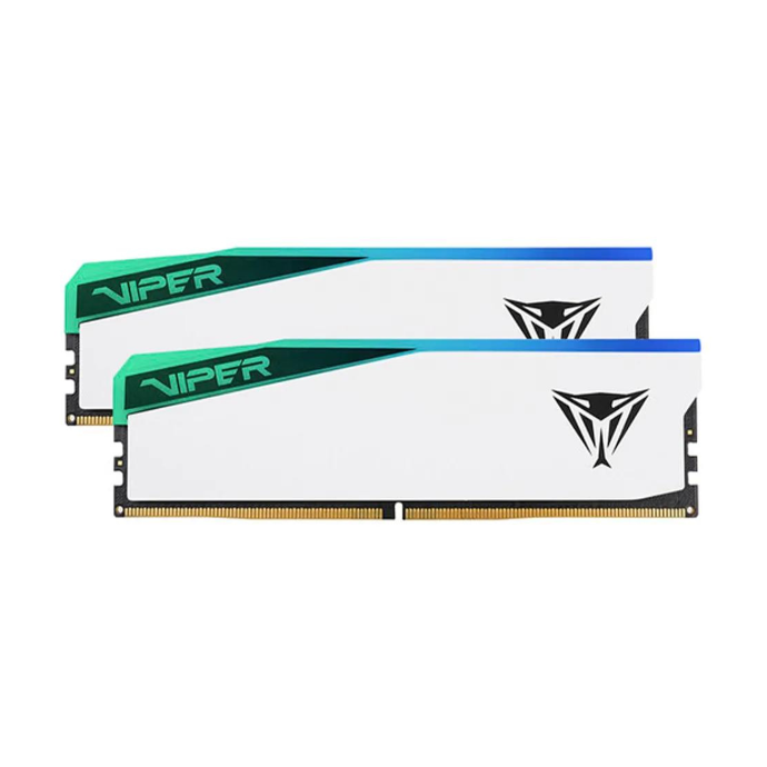 KIT MEMORIA RAM PATRIOT VIPER ELITE 5 DDR5 96GB (48GB X 2), 6000MHZ, WHITE RGB, CL42.