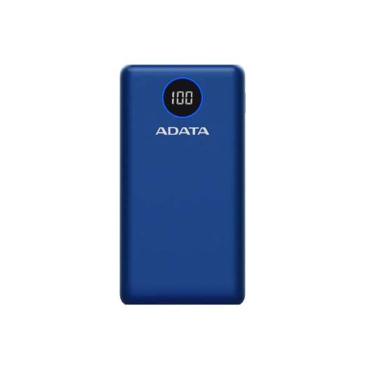 BATERIA PORTATIL - POWER BANK - ADATA -  P20000QCD AZUL  - 20000 MHA - ENTRADA TIPO C