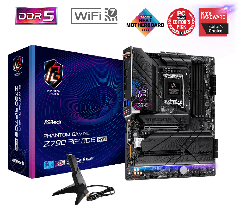 PLACA ASROCK Z790 RIPTIDE WIFI, LGA 1700, 4 DIMM DDR5.