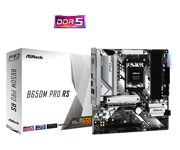 PLACA ASROCK B650M PRO RS, AMD AM5, DDR5 7200+ MHZ (OC), M.2 (PCIE GEN5 X4), PCIE 4.0 .