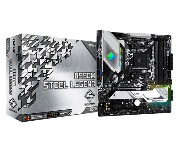 PLACA ASROCK B550M STEEL LEGEND, AMD AM4, DDR4 4733+ (OC), M.2(PCIE GEN4 X4), PCIE 4.0 .