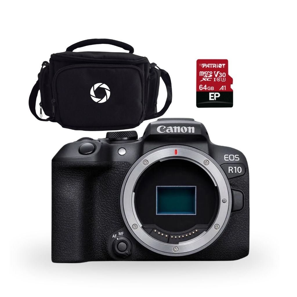 CAMARA MIRRORLESS CANON EOS R10 BODY +  ESTUCHE  +  MEMORIA (COMBO  90)