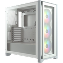 CASE MID-TOWER CORSAIR ICUE 4000X WHITE RGB, S/FUENTE, VIDRIO TEMPLADO, ATX/EATX/M-ATX/M-ITX.