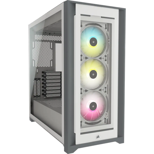 [COACRVCC-9011213-WW] CASE MID TOWER CORSAIR ICUE 5000X RGB, WHITE, S/FUENTE, VIDIRIO TEMPLADO, 3FAN-120.