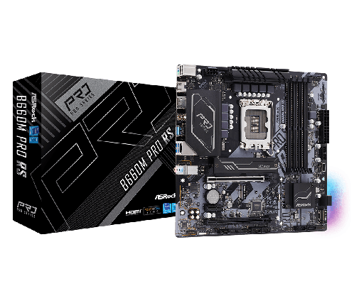 [COAARV90-MXBGW0-A0UAYZ] PLACA ASROCK B660M PRO RS, LGA 1700, DDR4 4800MHZ (OC), M.2 (PCIE GEN4 X4), 1 PCIE 4.0.