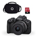 COMBO 82: CÁMARA MIRRORLESS CANON EOS R50 C/RF S 18-45MM IS STM + MEMORIA 64GB+ ESTUCHE