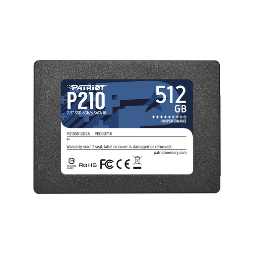 [COAPTVP210S512G25] UNIDAD EN ESTADO SOLIDO PATRIOT P210 512GB, SATAIII 6GB/S, 2.5".