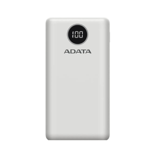 [COAADVAP20000QCD-DGT-CWH] BATERIA PORTATIL - POWER BANK - ADATA -  P20000QCD BLANCO - 20000 MHA - ENTRADA TIPO C