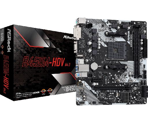 [COAARV90-MXB9N0-A0UAYZ] PLACA ASROCK B450M-HDV R4.0, AM4 AMD, 2 DIMM DDR4.