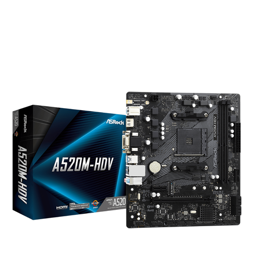 [COAARV90-MXBE50-A0UAYZ] PLACA ASROCK A520M-HDV, AMD AM4, 2 DIMM DDR4.