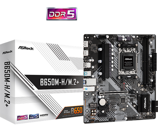 [COAARV90-MXBMS0-A0UAYZ] PLACA ASROCK B650M-H/M.2+, AM5 AMD, DDR5 6400+ (OC), M.2 (PCIE GEN5 X4), PCIE 4.0 .