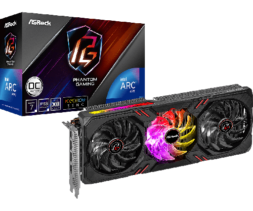 [COAARV90-GA4KZZ-00UANF] TARJETA GRAFICA ASROCK INTEL ARC A770 PHANTOM GAMING 16GB OC, DDR6, 256 BIT, PCIE 4.0 .