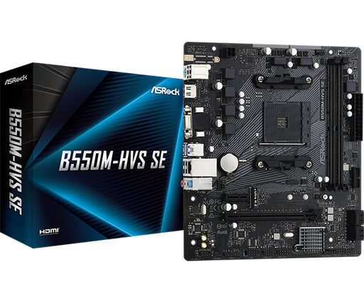 [COAARV90-MXBMK0-A0UAYZ] PLACA ASROCK B550M-HVS SE, AMD AM4, DDR4 4733+ (OC), M.2(GEN3 X4), PCIE 4.0., HDMI.