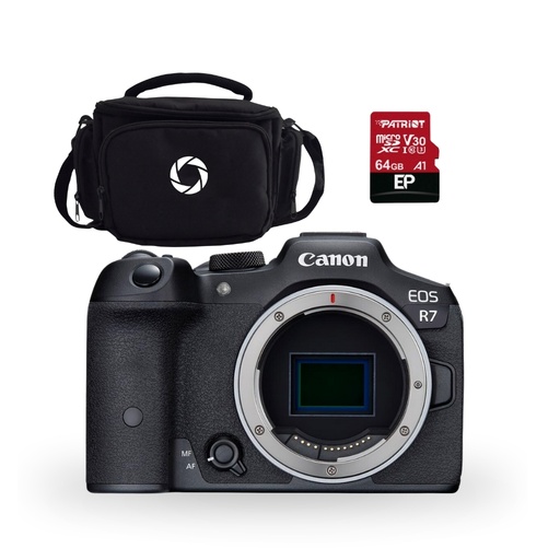 [FOGCAV5137C002AAR7C95] CAMARA MIRRORLESS CANON EOS R7 BODY+ESTUCHE+MEMORIA (COMBO  95)